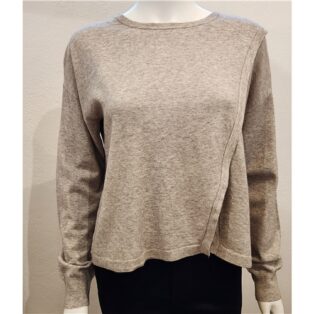 Sarah Tempest – Cropped Fine Knit Jumper – Taupe