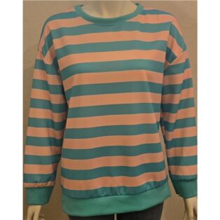 Diverse – Wyn Striped Sweatshirt – Turquoise and Pink