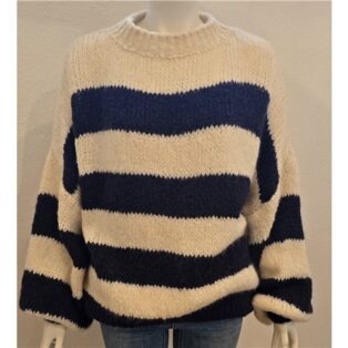 Diverse – Trinny  Jumper – Navy and White Bold Stripes