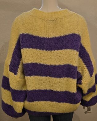 Diverse – Trinny Jumper – Lavender and Lemon Bold Stripe