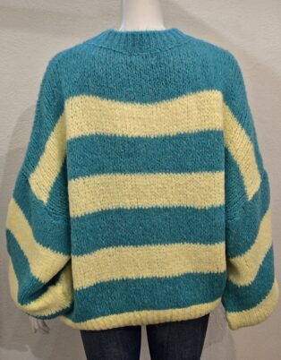 Diverse – Trinny Jumper – Lemon and Jade Broad Stripe