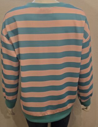 Diverse – Wyn Striped Sweatshirt – Turquoise and Pink