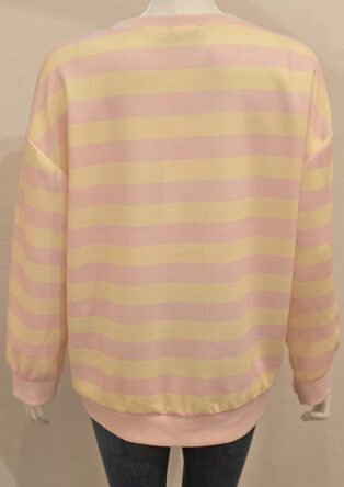 Diverse – Wyn Striped Sweatshirt – Lemon and Pink