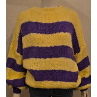 Diverse – Trinny Jumper – Lavender and Lemon Bold Stripe