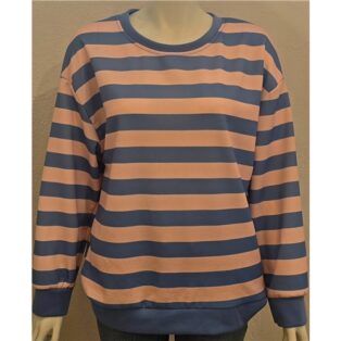 Diverse – Wyn Stripe Sweathirt – Delph Blue and Pink