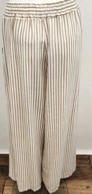 Diverse – Amanda Stripe Pants – Sand and Cream