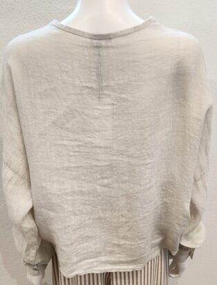 Diverse – Agnes Linen Tie Front Shirt – Oatmeal