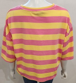 Diverse – Alyson Stripe T.Shirt – Yellow and Pink
