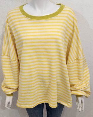 Diverse – Aylsa Striped Sweatshirt – Lemon and Cream