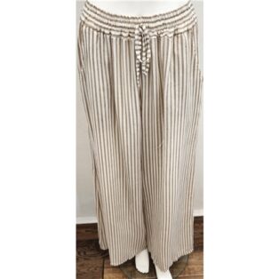 Diverse – Amanda Stripe Pants – Sand and Cream
