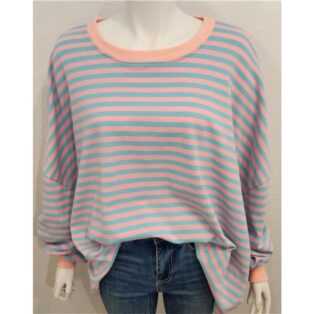 Diverse – Aylsa Striped Sweatshirt – Blue and Pink