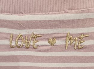 Diverse – Love Me Striped Sweatshirt- Soft Pink