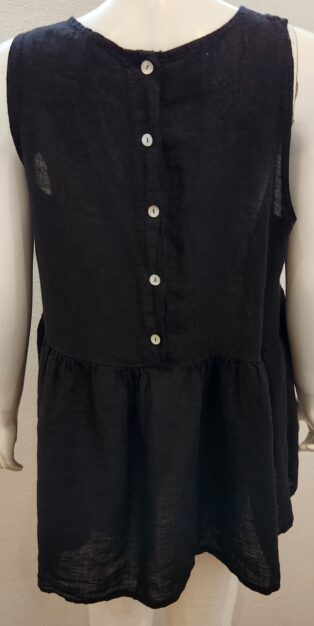 Diverse – Betty 100% Linen Tunic – Black