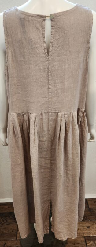 Diverse – Bonnie 100% Linen Pinafore Dress – Sand