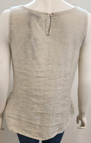 Diverse – Christina 100% Linen Tie Front Shirt – Sand