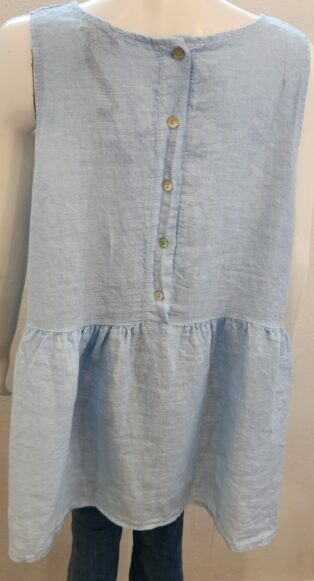 Diverse – Betty 100% Linen Tunic – Sky Blue