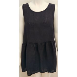 Diverse – Betty 100% Linen Tunic – Black