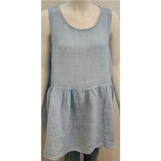 Diverse – Betty 100% Linen Tunic – Sky Blue
