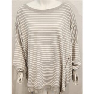 Diverse – Stripe Love Me Sweatshirt – Grey and White
