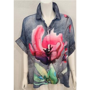 Diverse – Zetto Otto Denimn Look Split Back Top