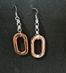 Blanco rose earings on silver chain