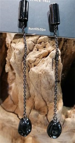 dangle black stone on chain and tube